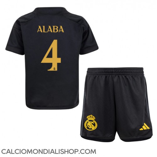 Maglie da calcio Real Madrid David Alaba #4 Terza Maglia Bambino 2023-24 Manica Corta (+ Pantaloni corti)